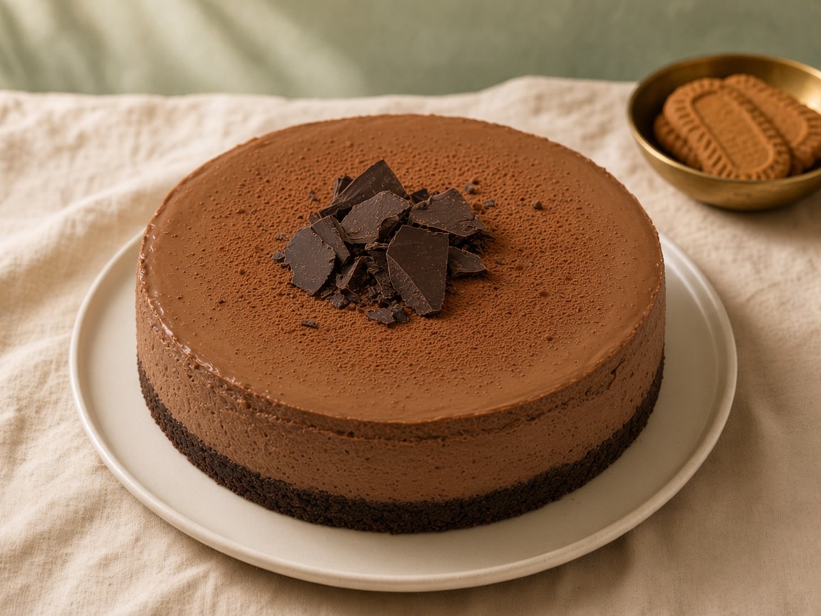 Chocolate Cheesecake on the plate