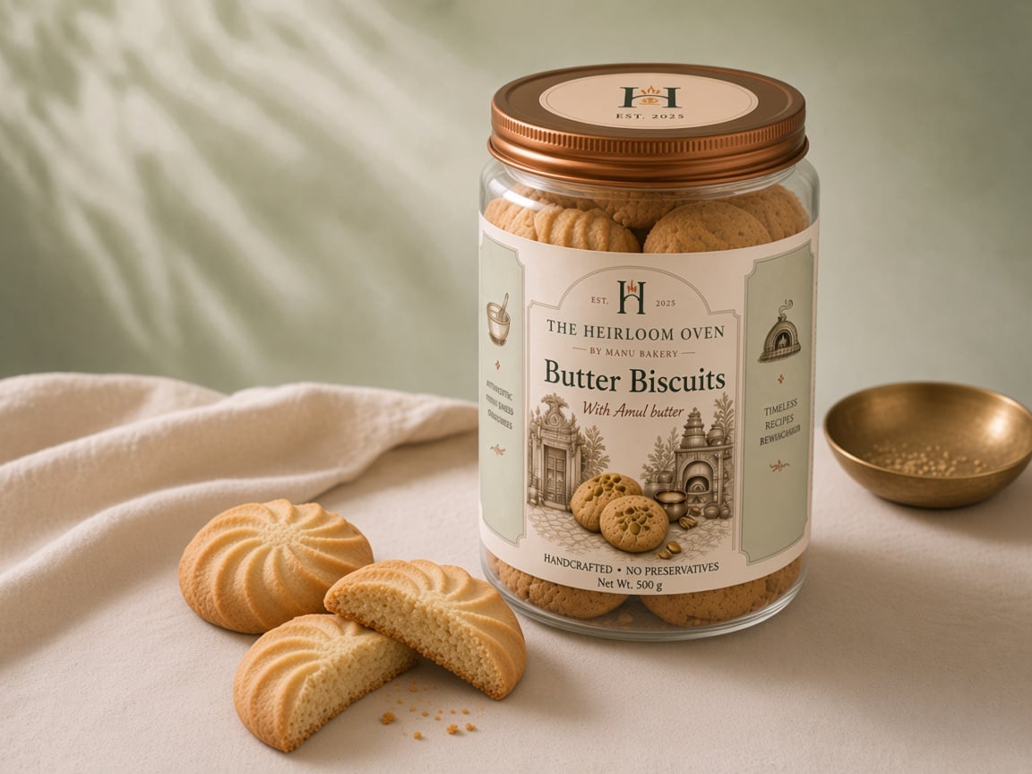 500g labelled butter biscuit jar