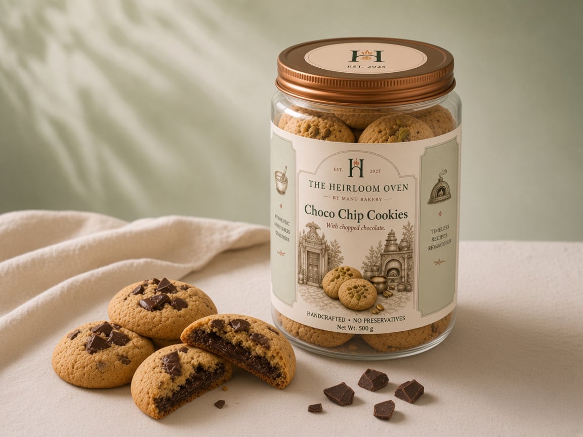 500g labelled choco-chip cookie jar