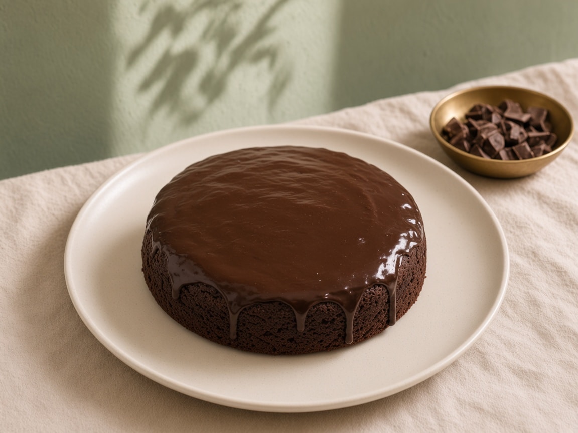 Chocolate Mud Cake on the plate