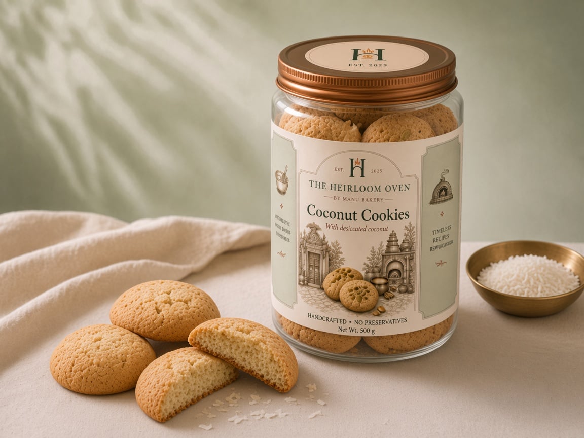 500g labelled coconut cookie jar