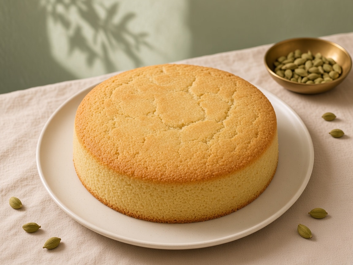 Iyengar Rava Cake on the plate