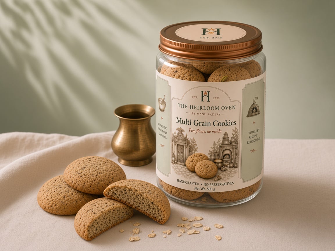 500g labelled multi-grain cookie jar