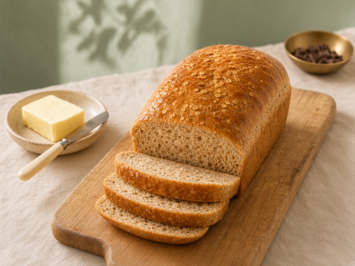 Whole wheat atta loaf, sliced